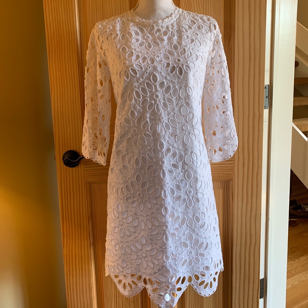 Eyelet Shift Dress